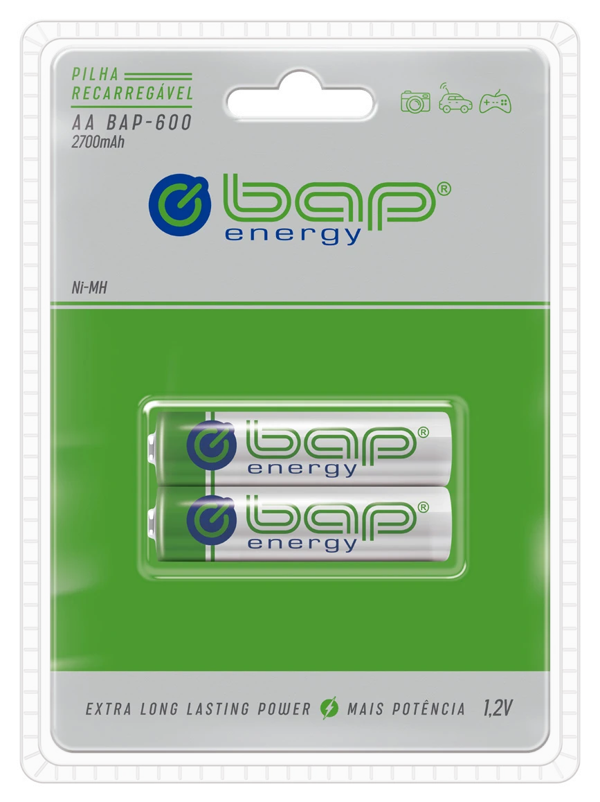 BAP-600 — Pilhas AA recarregáveis | BAP Energy