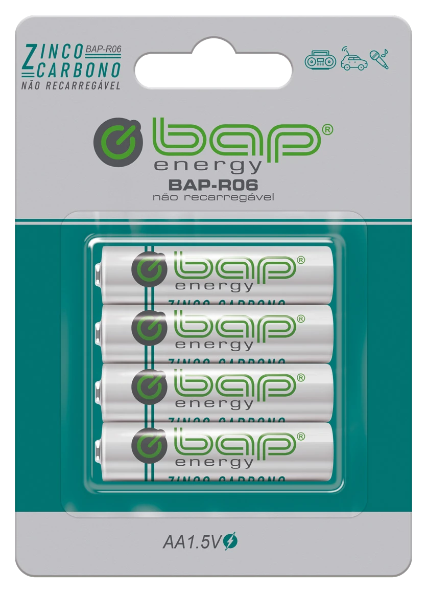 BAP-R06 — Pilhas zinco carbono AA | BAP Energy