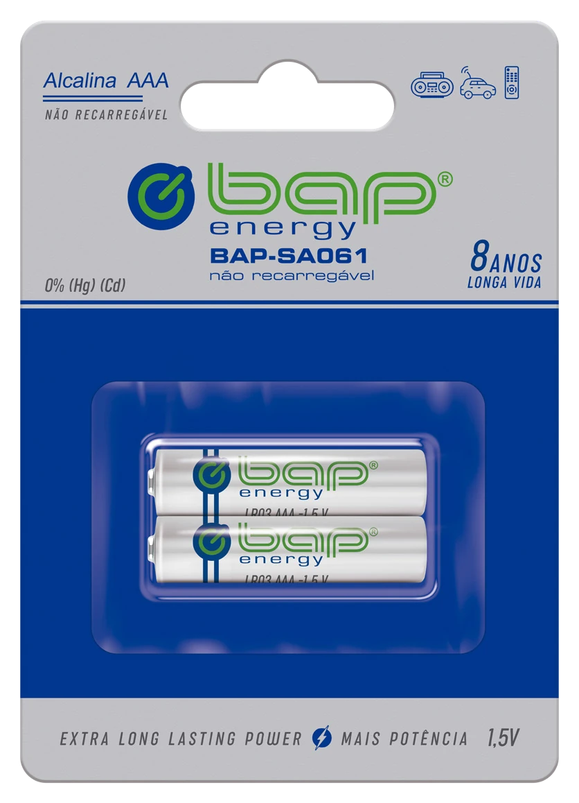 BAP-SA061 — Pilhas alcalinas AAA | BAP Energy